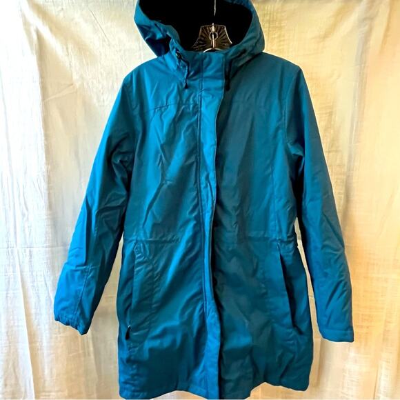 L.L. Bean women’s blue weather resistant hooded parka coat size Small EUC - Picture 1 of 11